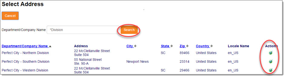 Select Address